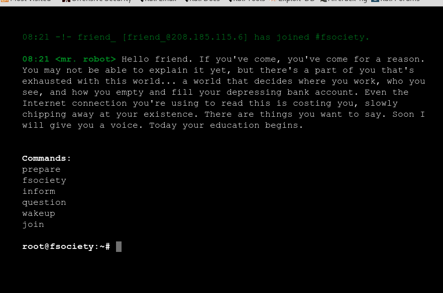Mr. Robot based scenario - #fsociety