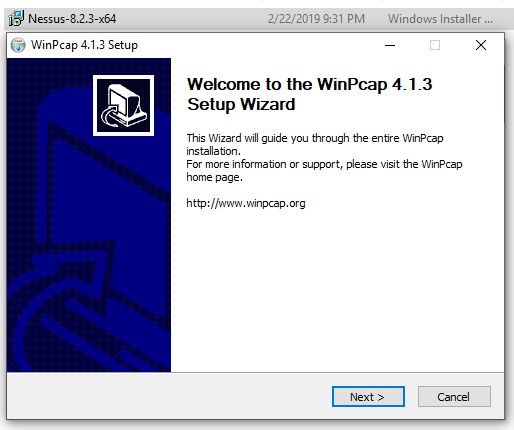 Nessus Setup Wizard