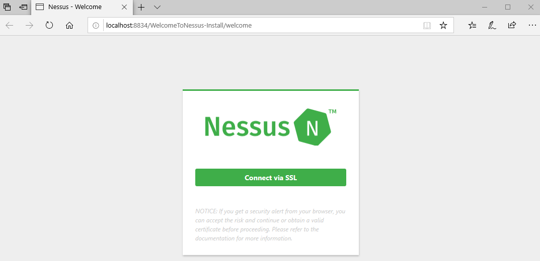 Welcome to Nessus!