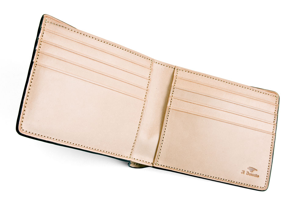 Men's classic dollar sized leather wallet | Il Bussetto — Calame Palma
