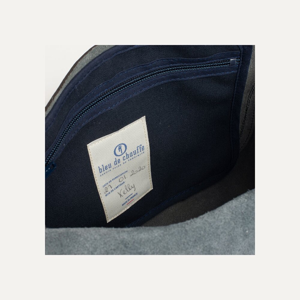 DIANE S | Mini black leather satchel bag | Bleu de Chauffe — Calame Palma