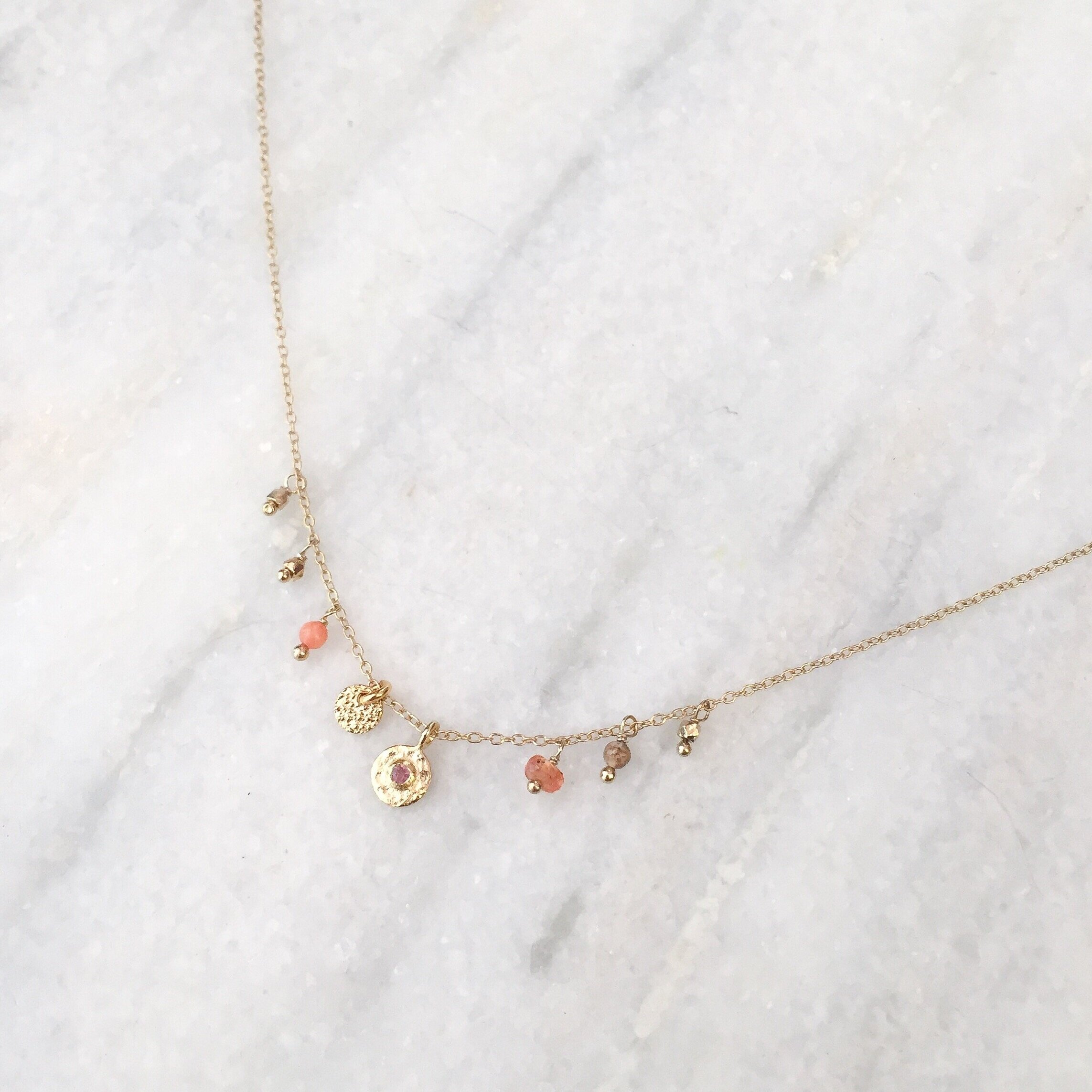 Necklace 'MINI LOOP' with tourmaline 