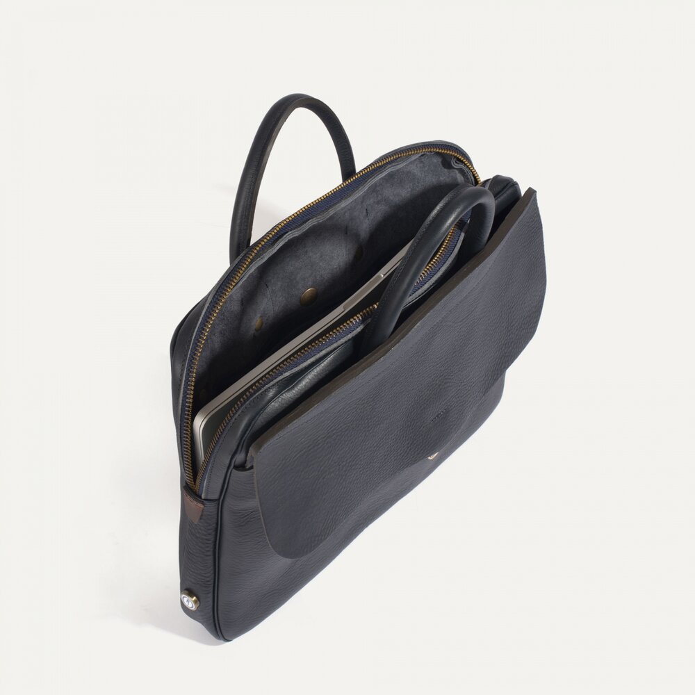 COLINE leather handbag | Bleu de Chauffe — Calame Palma