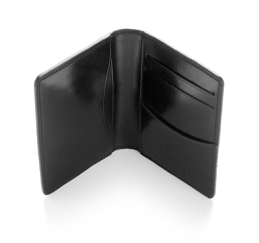 Men's slim bifold leather card holder