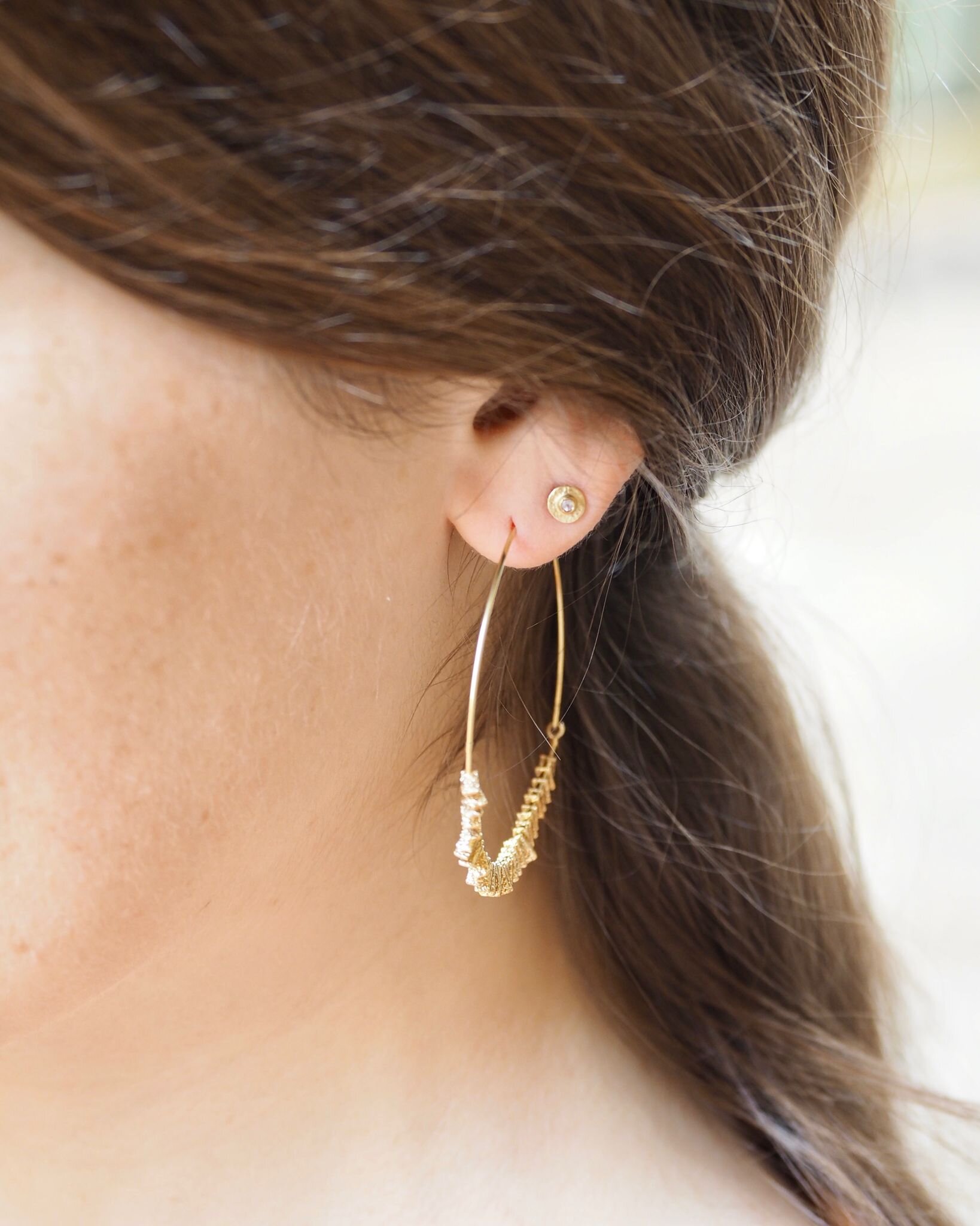24ct Gold Vermeil Triangle Hoop Earrings gold plated 925 sterling silver large woman's earrings handmade jewellery