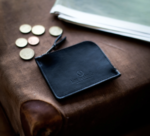 POGNON men's zipped leather wallet | Bleu de Chauffe — Calame Palma
