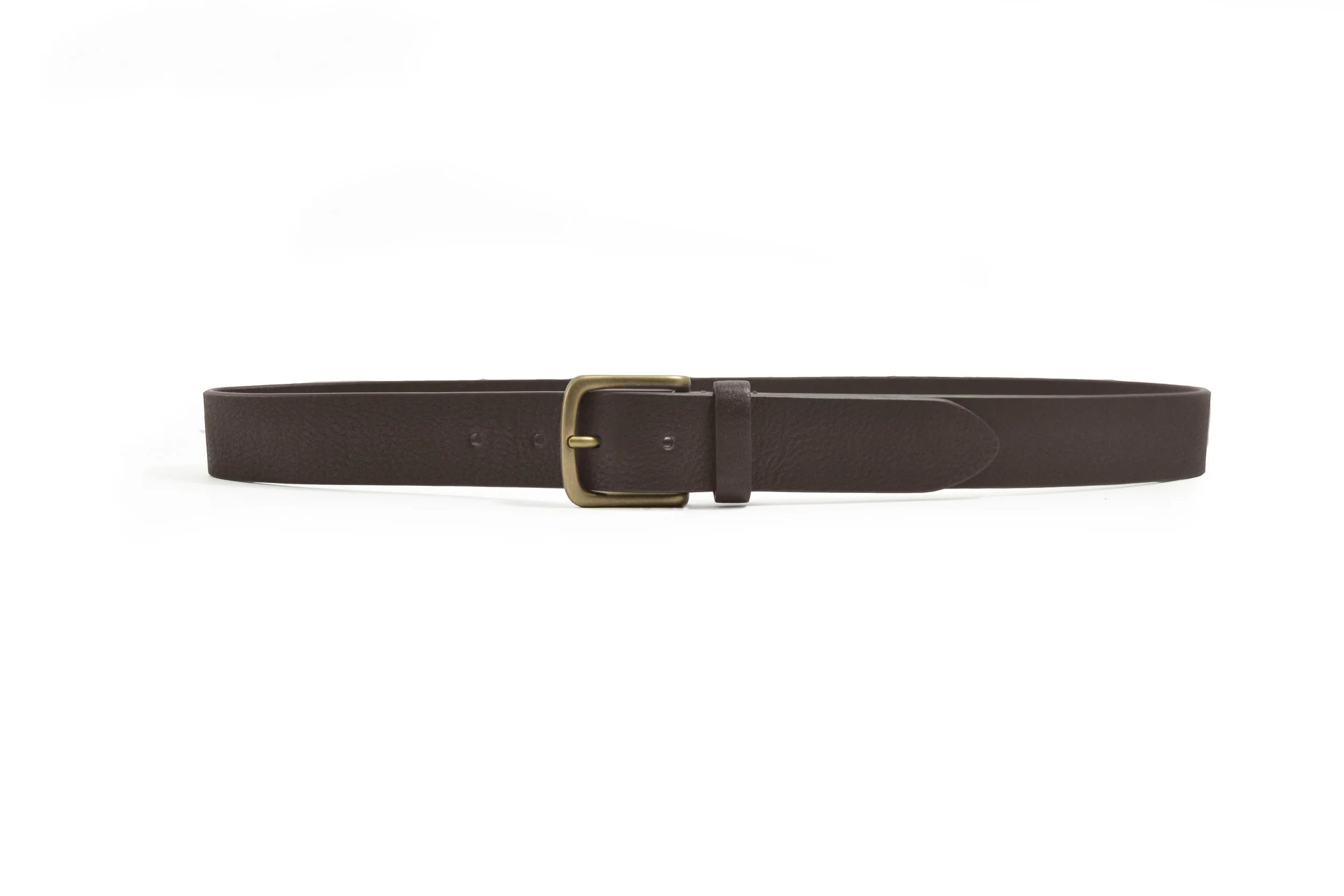 3.5 cm Brown Bull Grained Calf Leather Belt