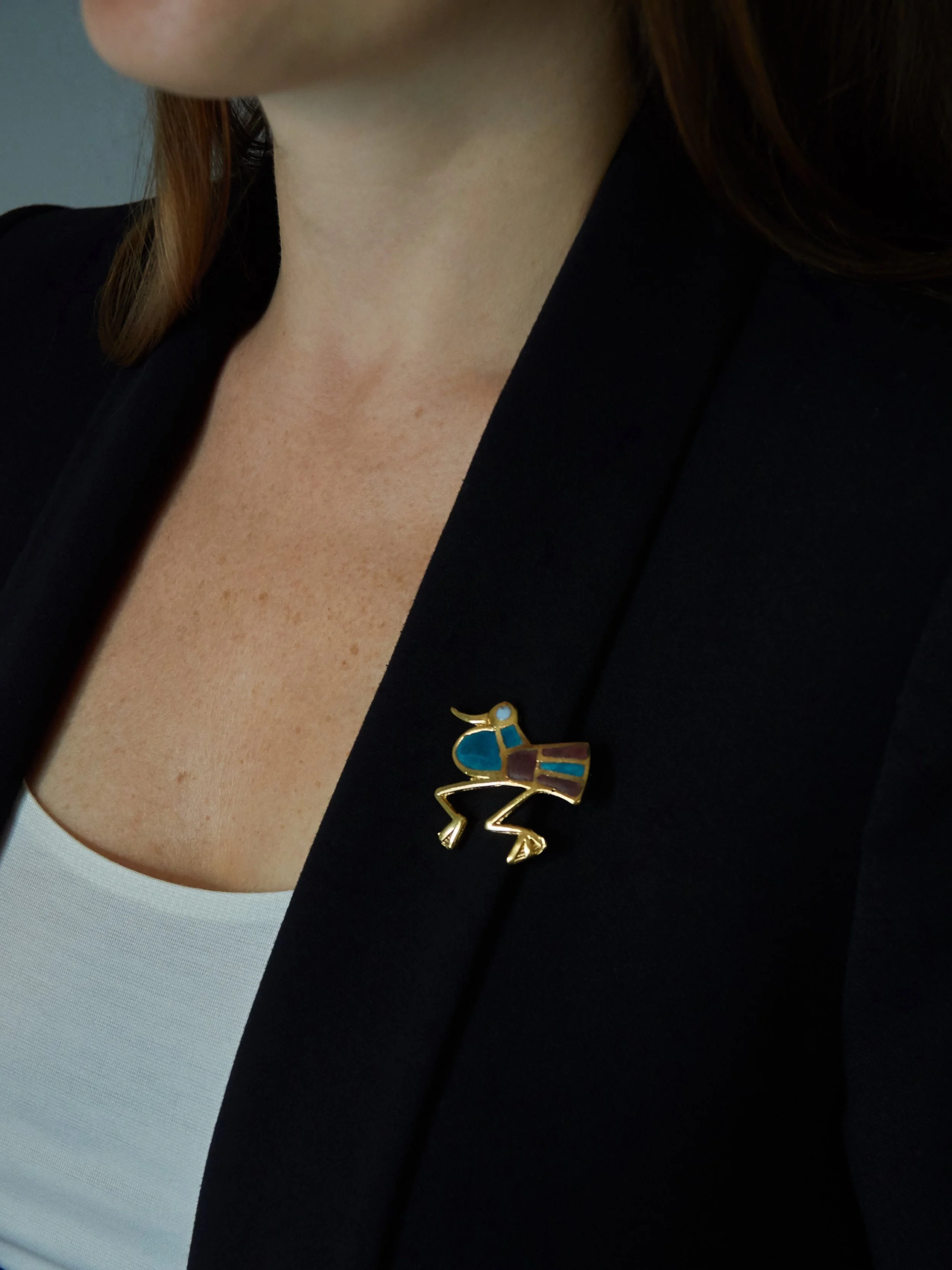 ARSÈNE – Enamelled Bird Brooch