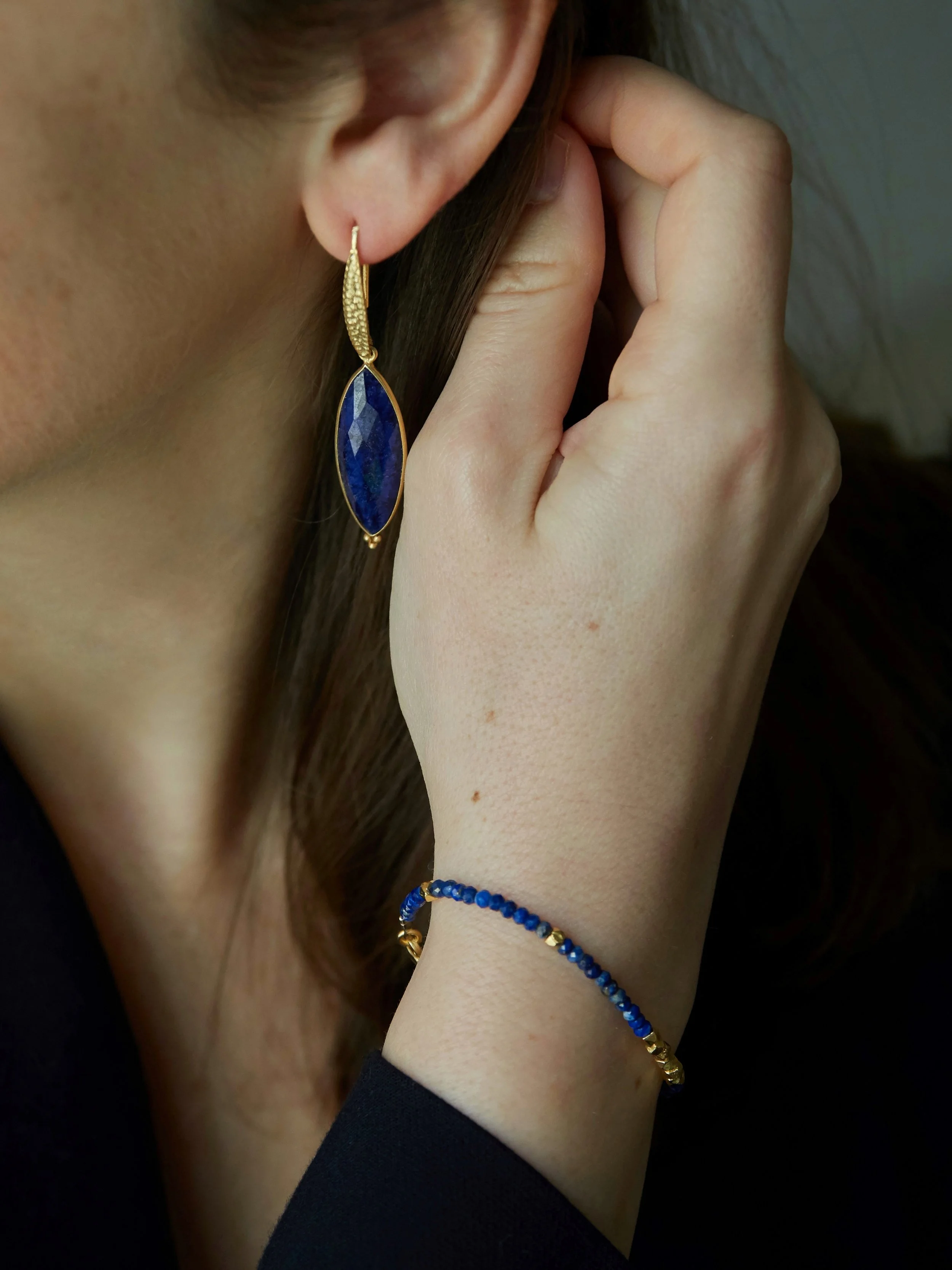 Joyas Wildstone Paris - pulsera SHANTI - cuentas de vermeil y lapis lázuli - boutique de joyería de diseñadores AMBART en Palma de Mallorca