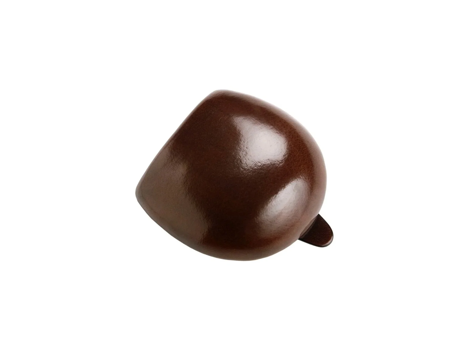Il Bussetto – Tacco small round coin purse in Italian vegetable-tanned leather, large size, dark brown color · AMBART Palma