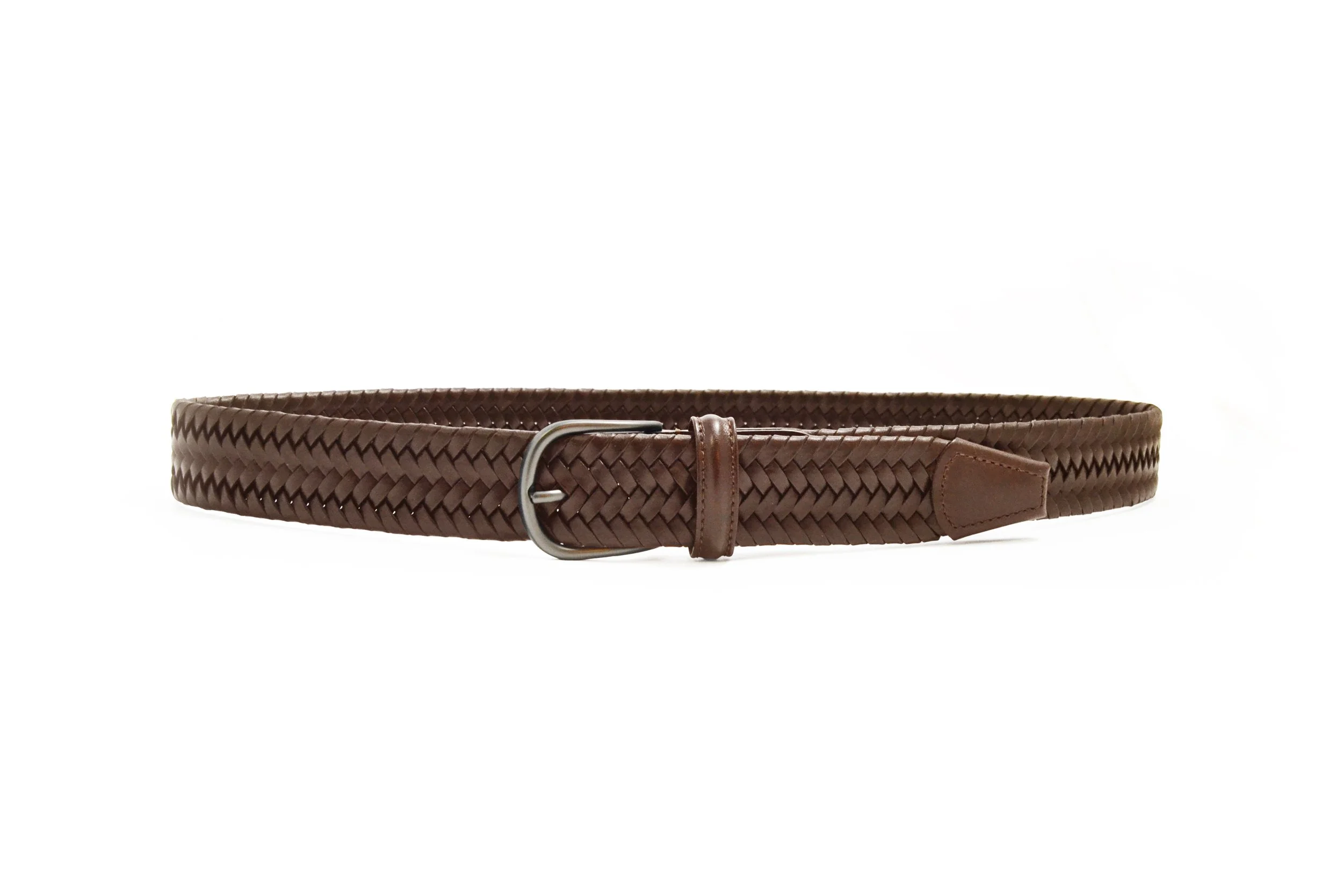 Anderson's tan stretch woven leather belt 3.5 cm front view