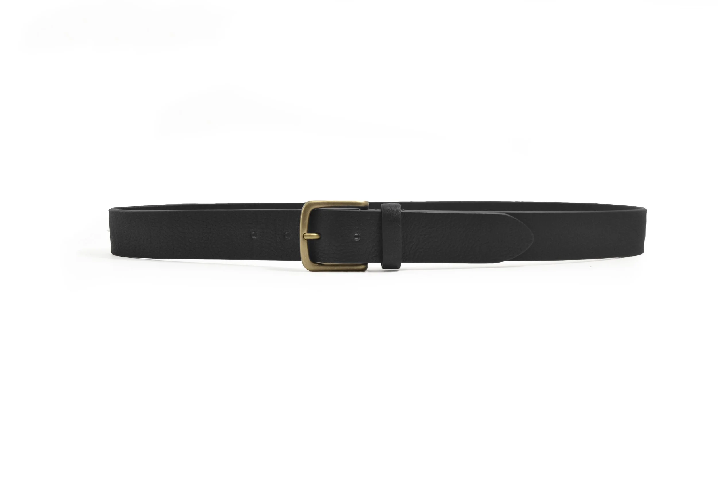 3.5 cm Black Bull Grained Calf Leather Belt