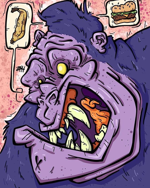 Sat down to draw a gorilla to jump start the brain juices the other day. Always one of my favorite things to draw and this one felt extra good given my lack of artistic output lately.
#gorilla #greatape #cartoons #weird #ugly #cartoonart #digitaldraw