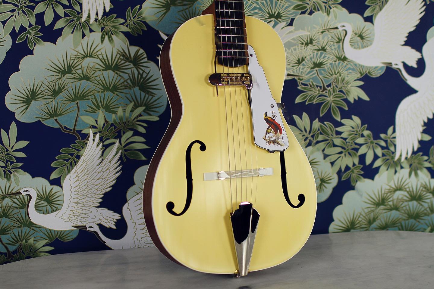 I&rsquo;m pleased this recent Rosetta found a home right here in the city! This is a parlor style, laminated, spruce top guitar with sapele back and sides. Other features include a mahogany/ebony neck and fingerboard combo, light yellow milk paint (c