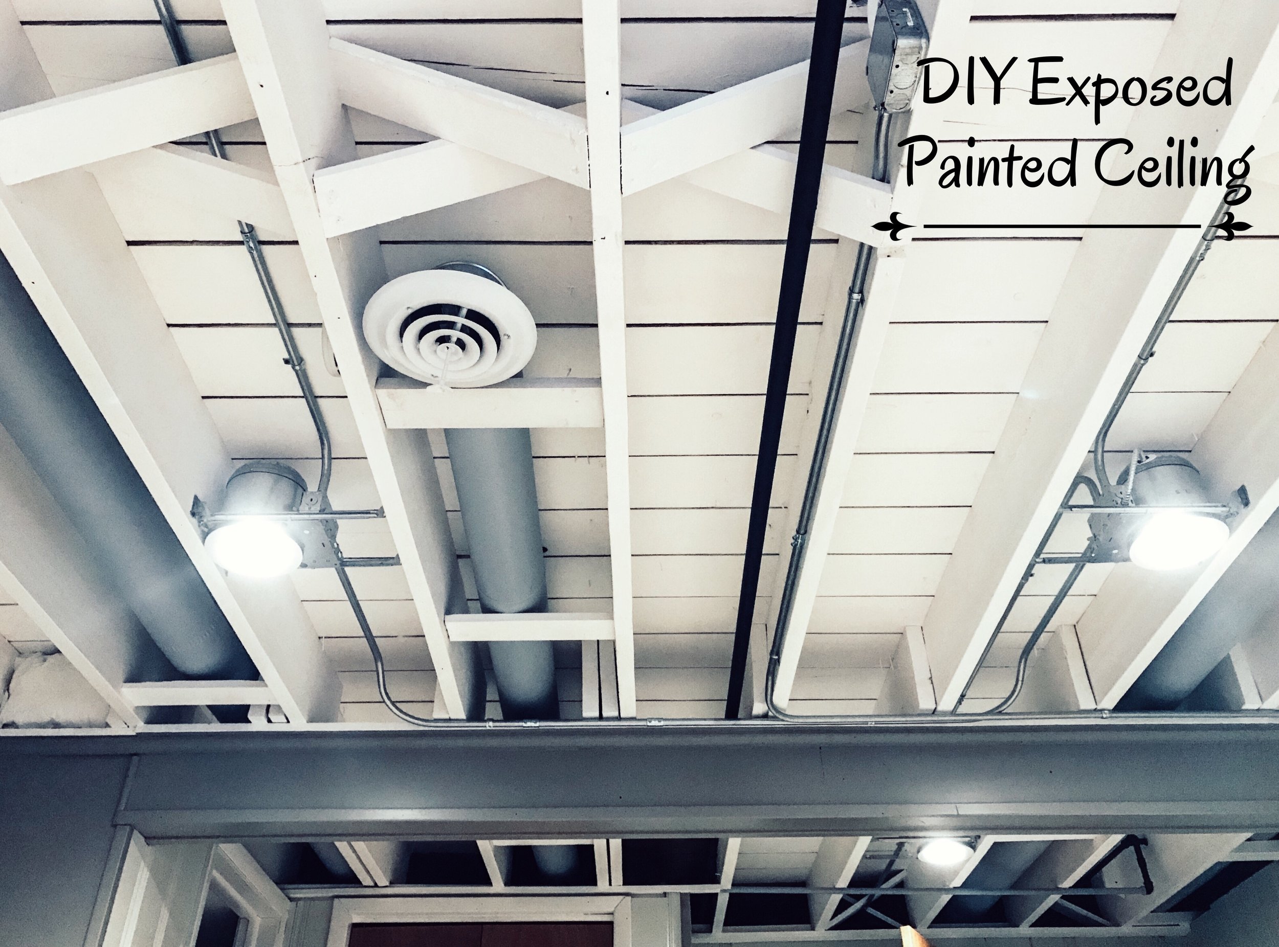 Diy Painted Basement Ceiling Project First Thyme Mom