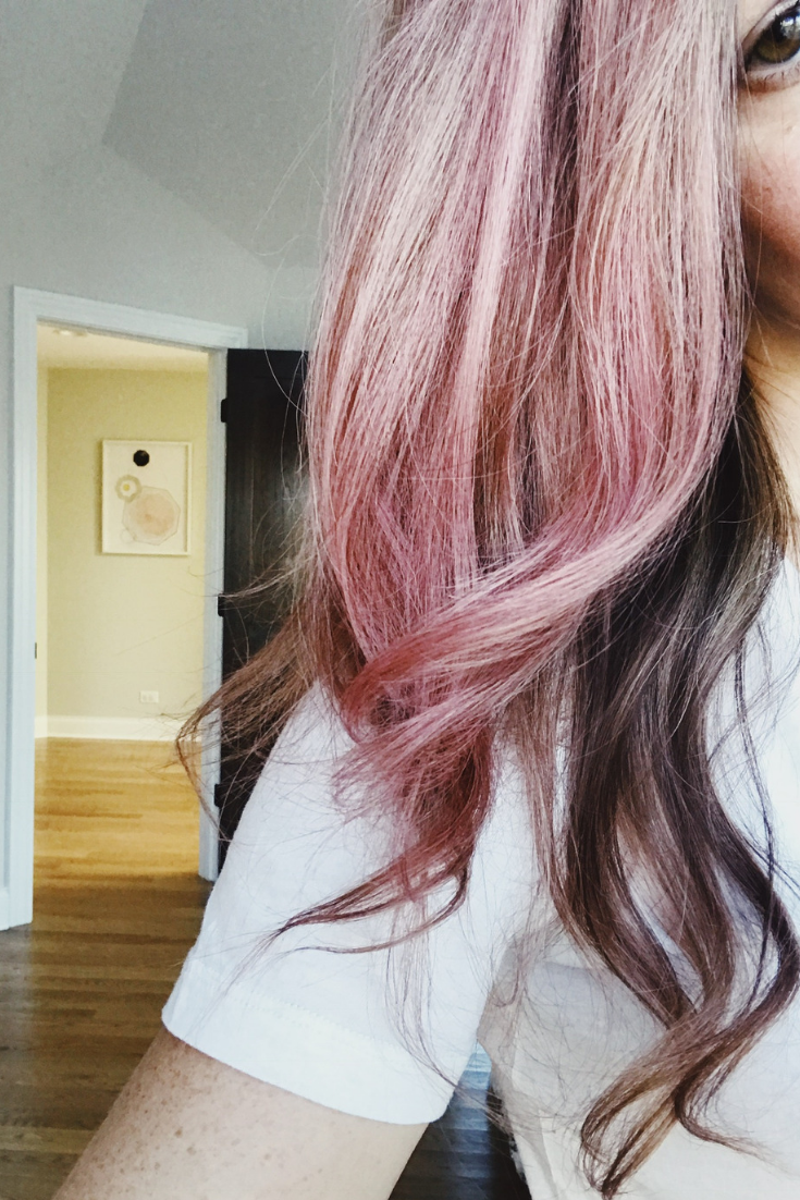 How To Get Rose Gold Pastel Pink Hair — First Thyme Mom