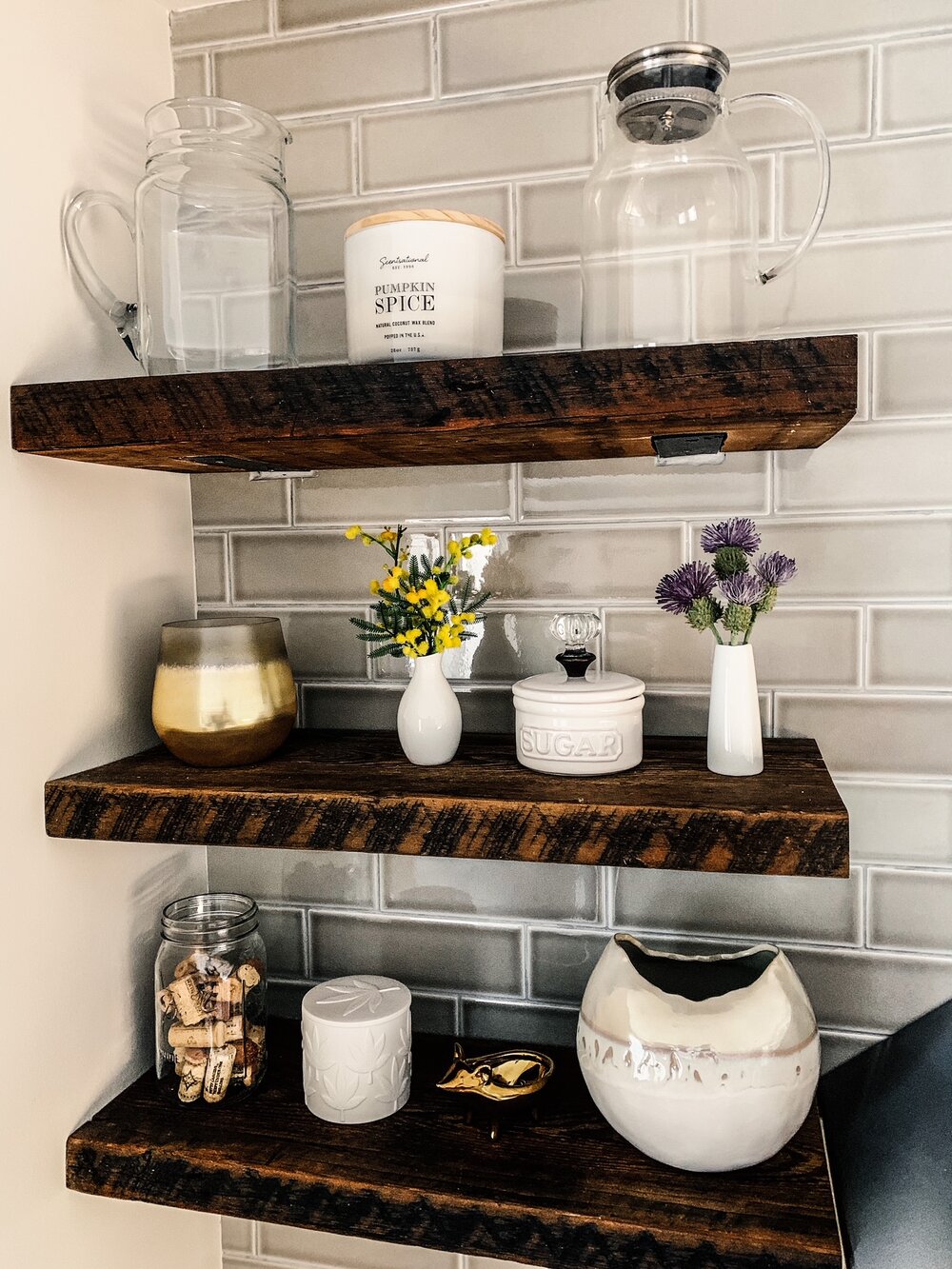 How To Decorate Open Kitchen Shelving — First Thyme Mom