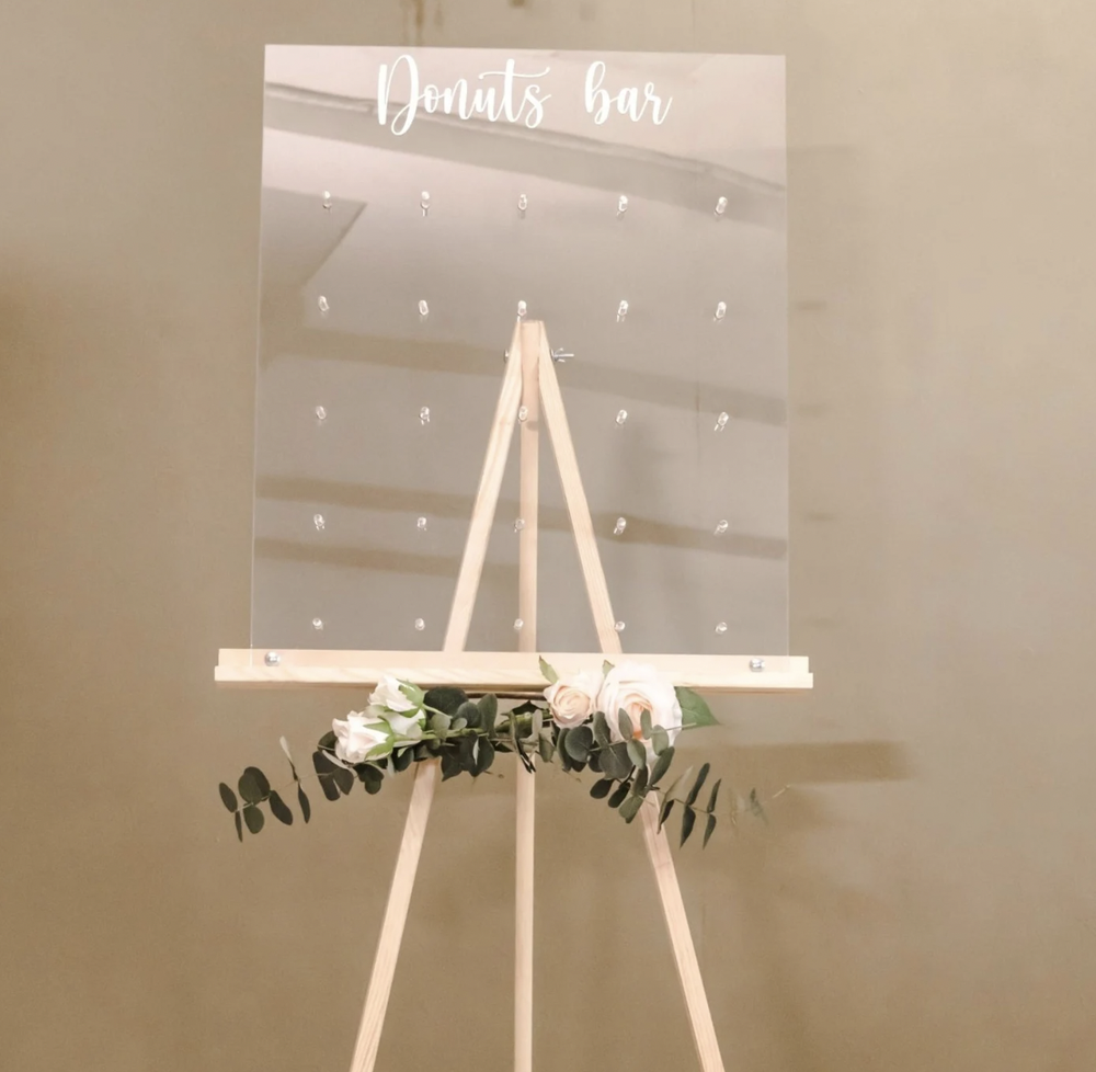 Custom Acrylic Bar Sign Donut Wall Wedding, Custom Donut Wall For Wedding