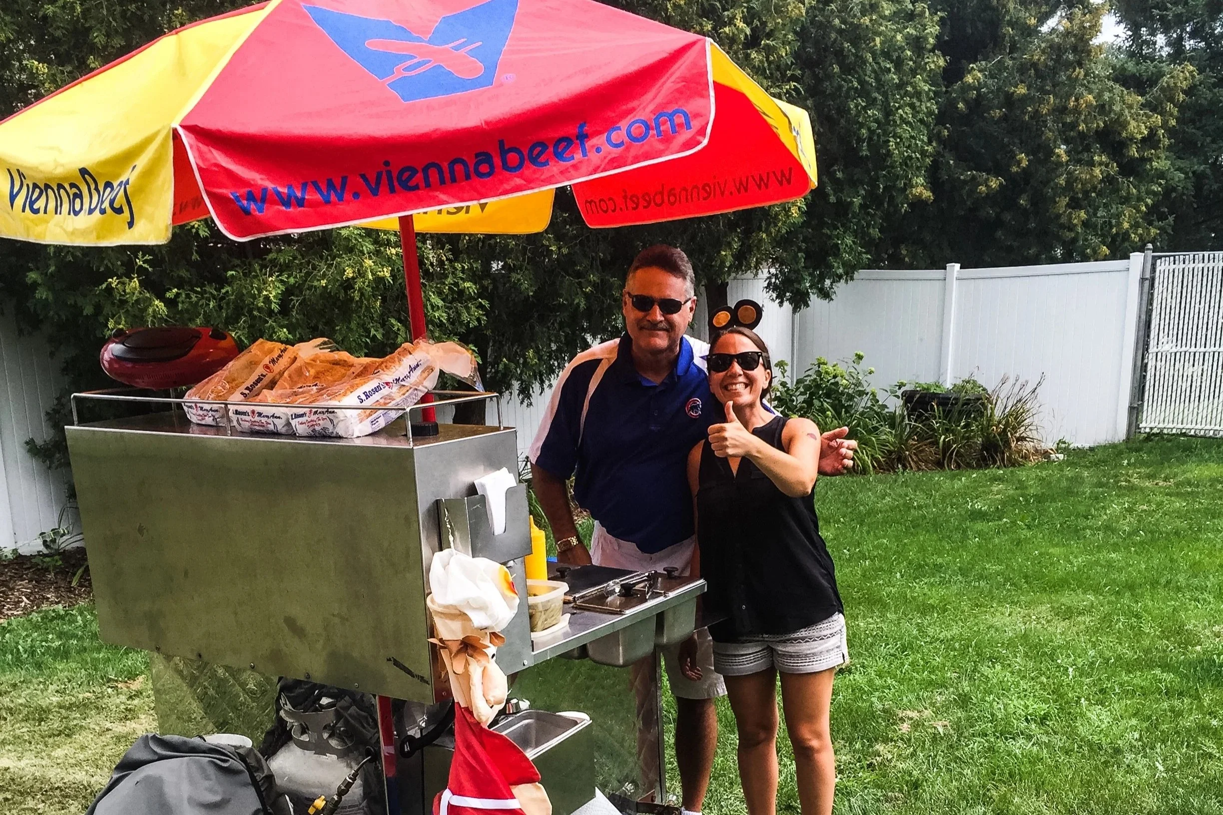 Need a vienna beef hotdog cart guy at your party? Look around locally - someone might have a hot dog cart solution for you!