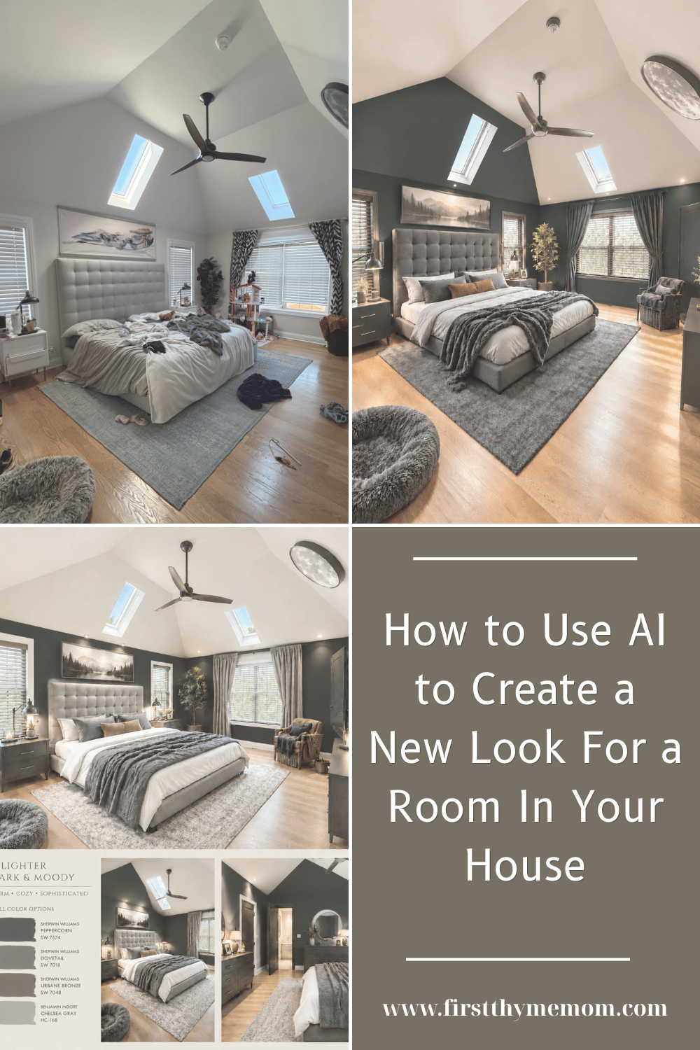 How to create AI images for design inspiration. Before and after pictures using AI to help create inspiration for your home design.