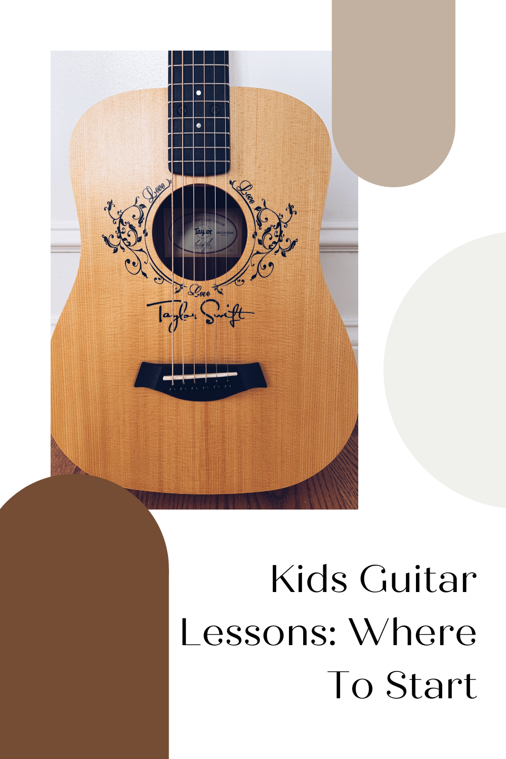 Where to start in finding guitar lessons for your kid. How to select a guitar for your kid. Guitars for kids. Acoustic and electric guitar for kids.