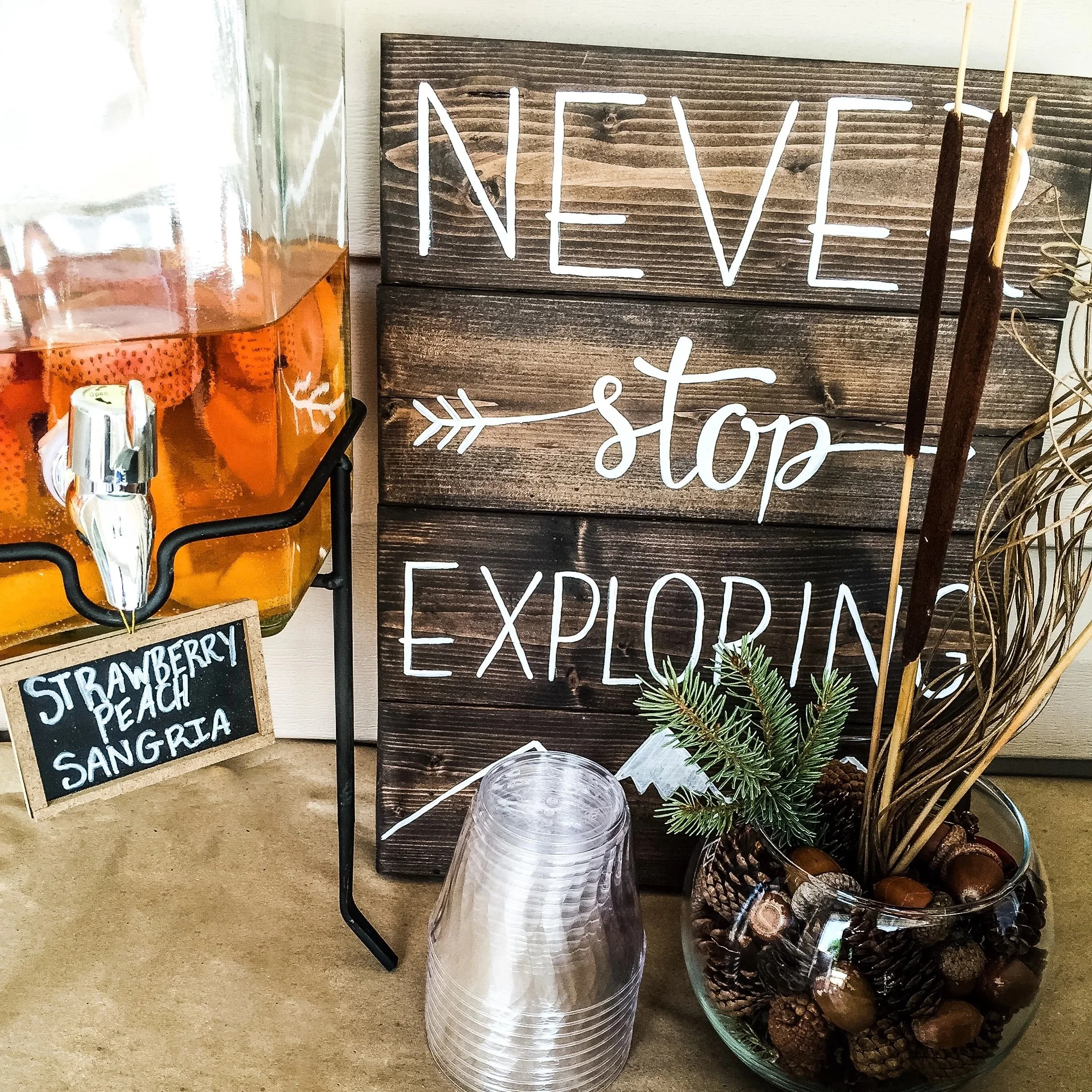 How to set up your sangria bar at a woodland themed birthday party.