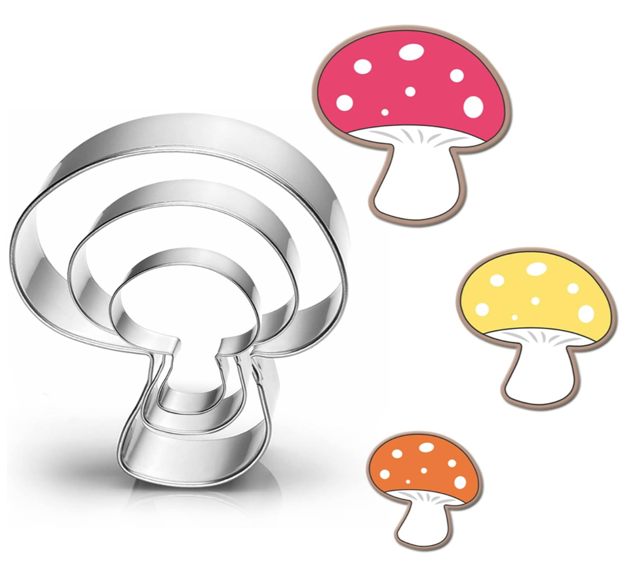 Mushroom Cookie Cutters for making frosted sugar cookies.