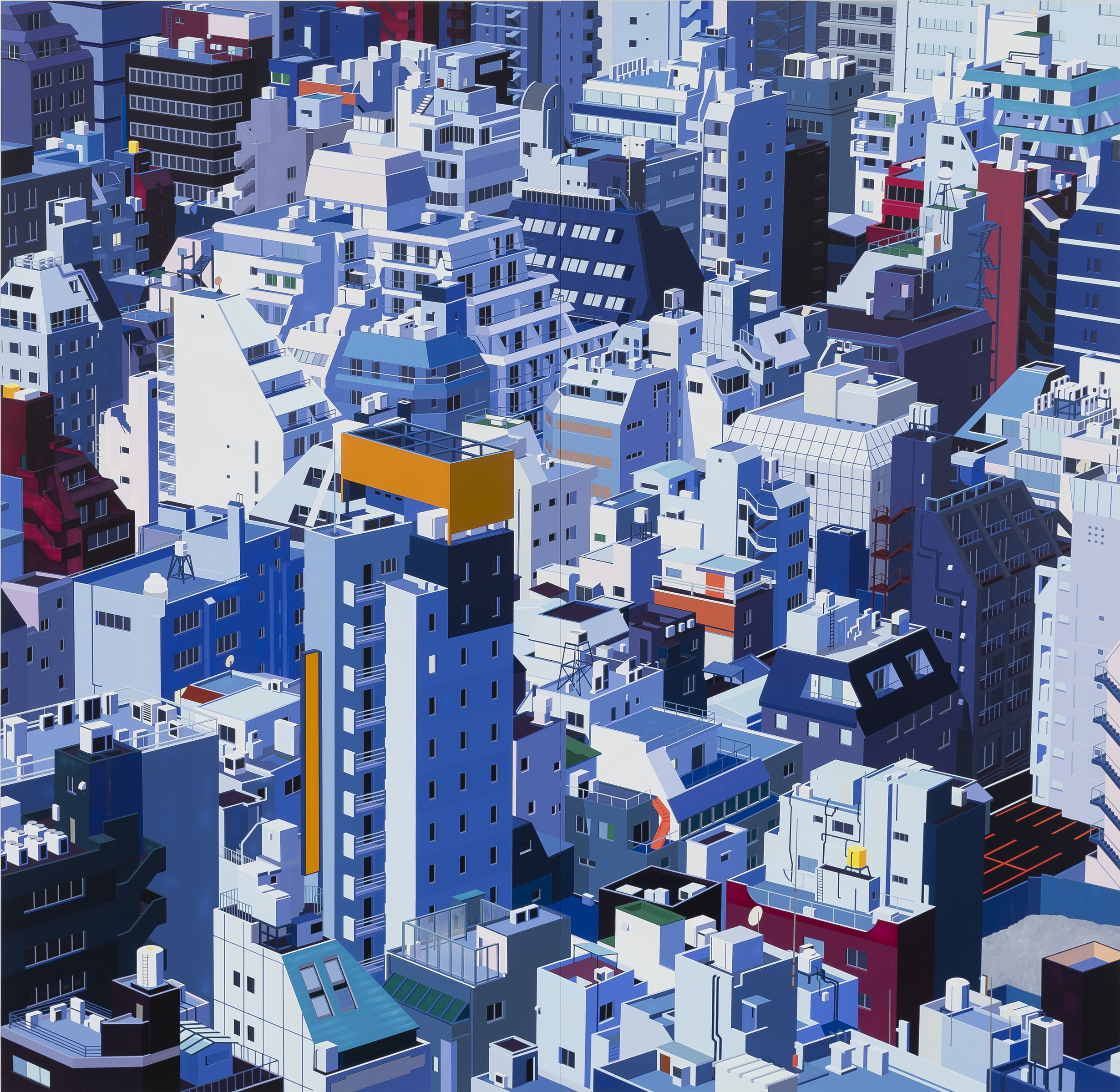 Tokyo, 2013. Acrylic on Dibond, 84 x 86"