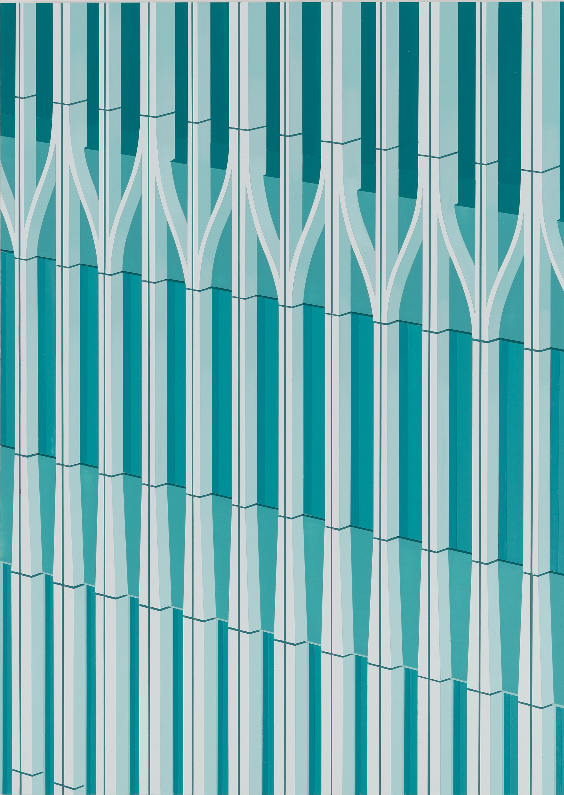 WTC (Green), 2016. Acrylic on Dibond, 24 x 17"