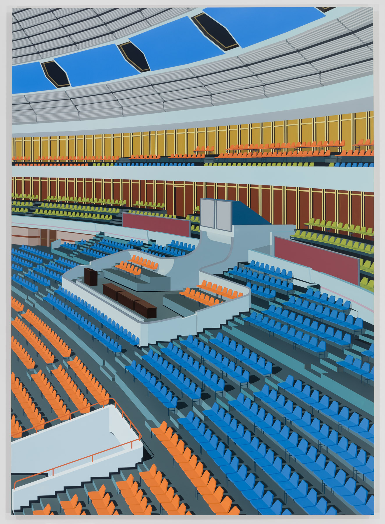 Stadium, 2018. Acrylic on Dibond, 84 x 60" / 213.4 x 152.4 cm