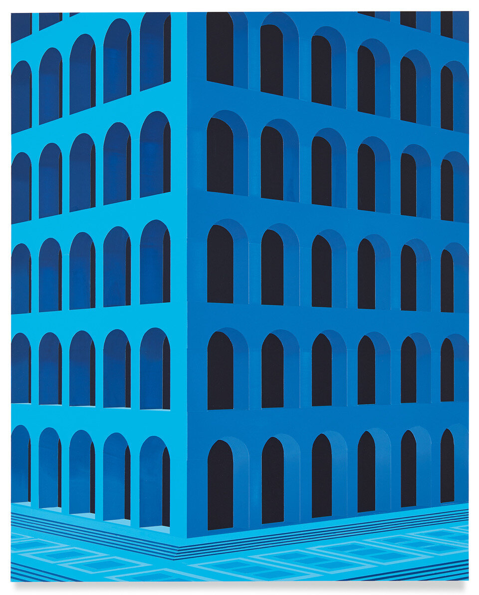 City Square at 4 am (Palazzo della Civiltà Italiana, Small Version), 2020 Acrylic on Dibond, 26 1/2 x 21 1/4" / 67 x 54 cm