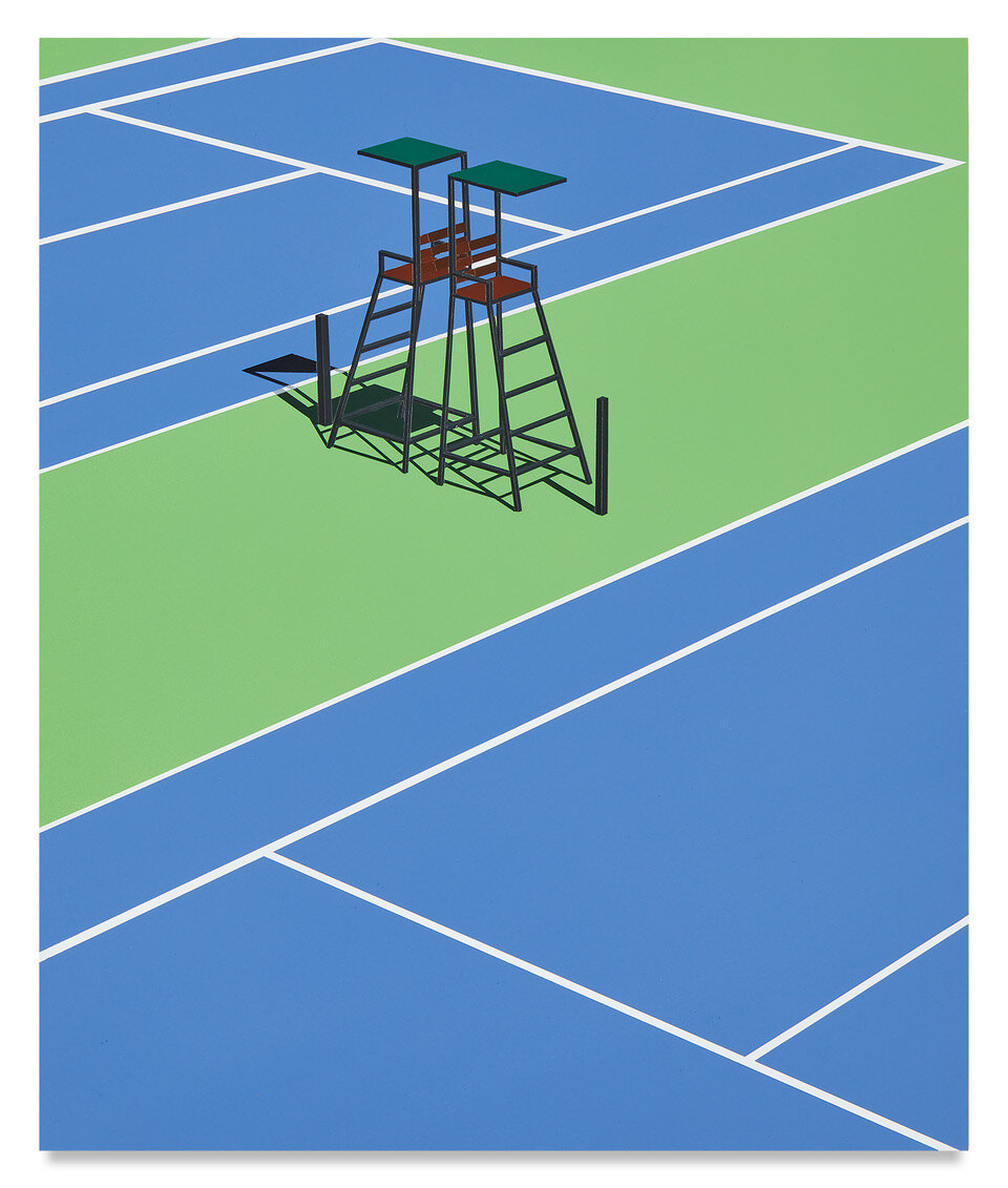 Empty Courts, Queens, NY, 2020. Acrylic on Dibond, 18 1/2 x 15 3/4" / 47.5 x 39.5 cm