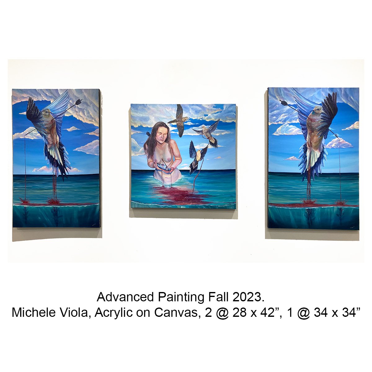 Advanced Painting Fall 2023.%0DMichele Viola, Acrylic on Canvas, 2 @ 28 x 42”, 1 @ 34 x 34” copy.jpg