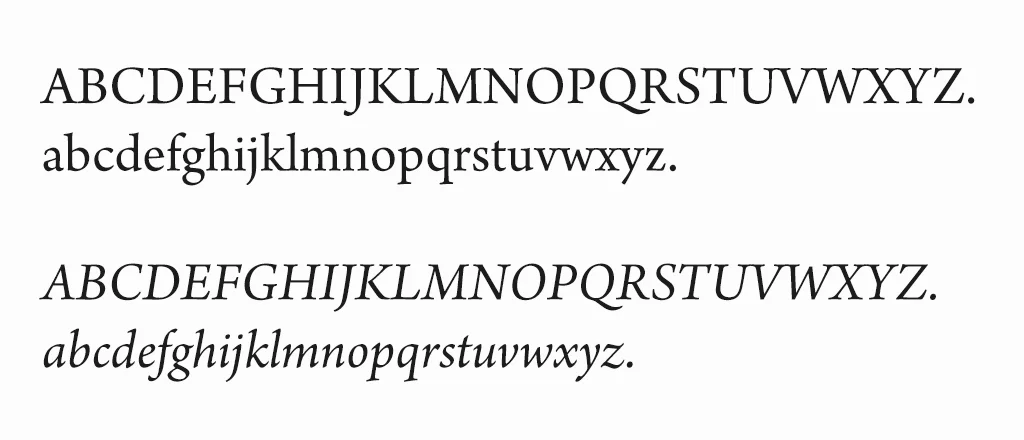 Arno Pro Regular + Italic.