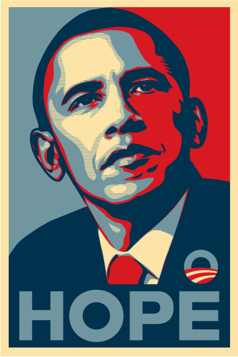 Figure 2: Obama ‘HOPE’ poster designed by Shepard Fairey.