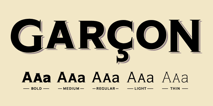Garçon Grotesque by Thomas Jockin. Image via myfonts.com
