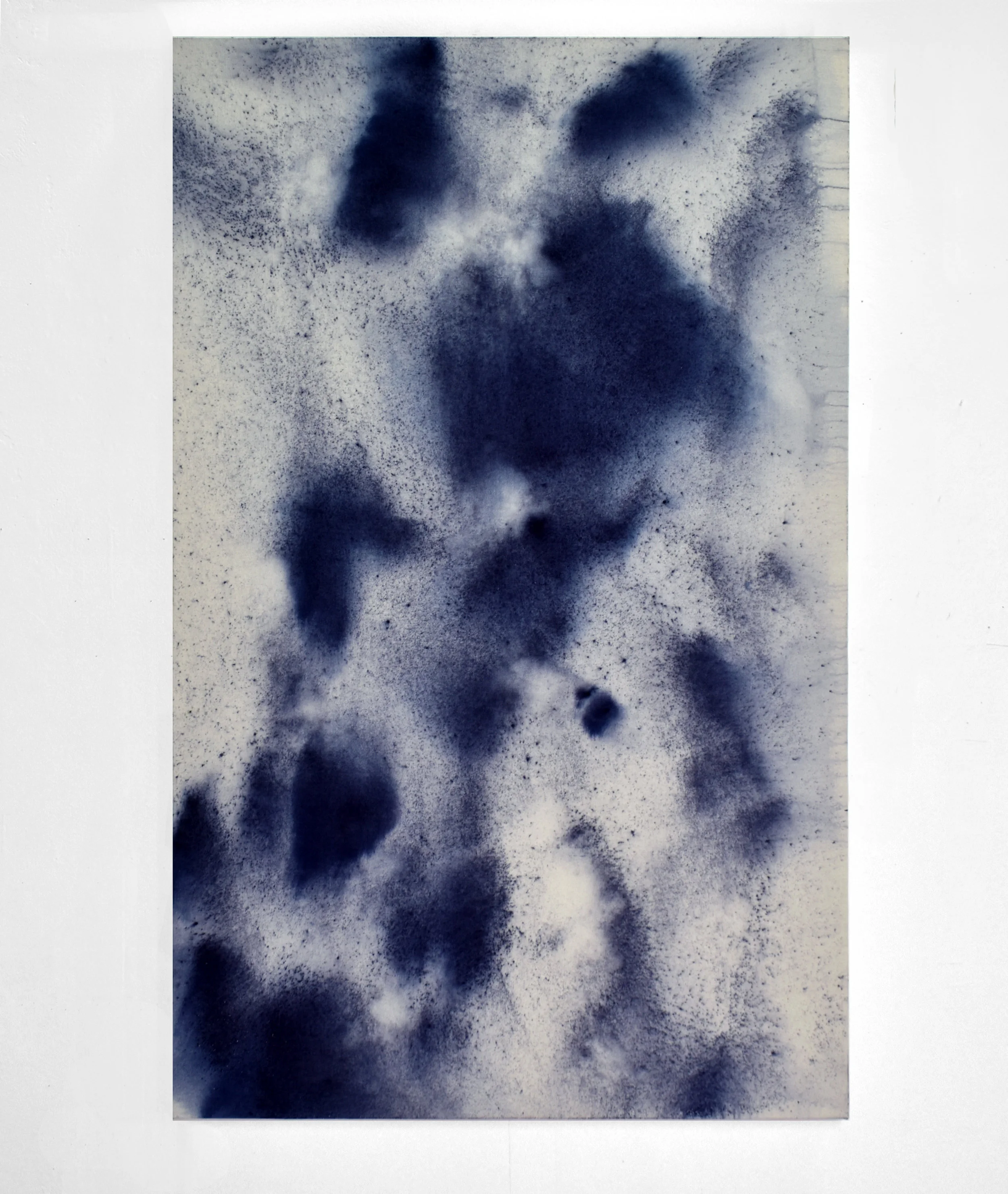 Indigo Rain , 2018 Indigo and rain dyed canvas