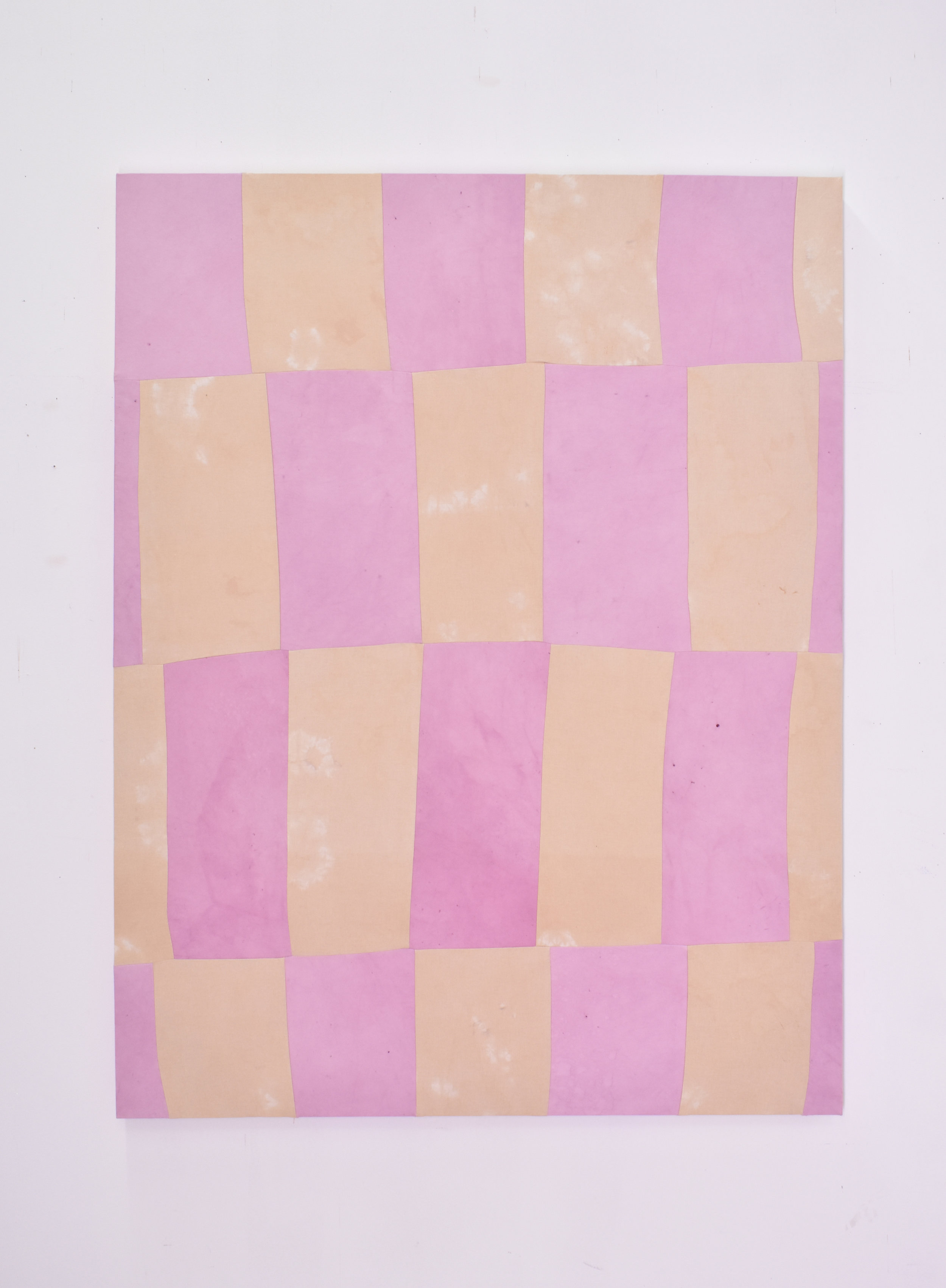 Cochineal & Avocado, 2018 Cochineal and avocado dyed canvas, thread