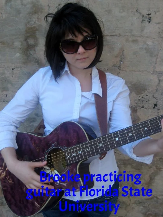 Brooke practicing her guitar at Florida State University in Tallahassee, Florida 