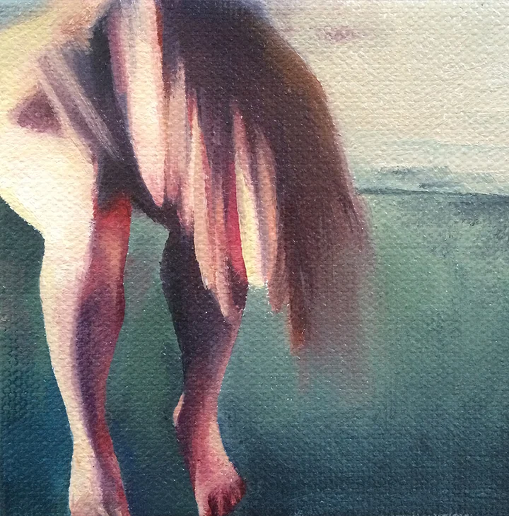 Deranged Oil on canvas 4"x4" 2017