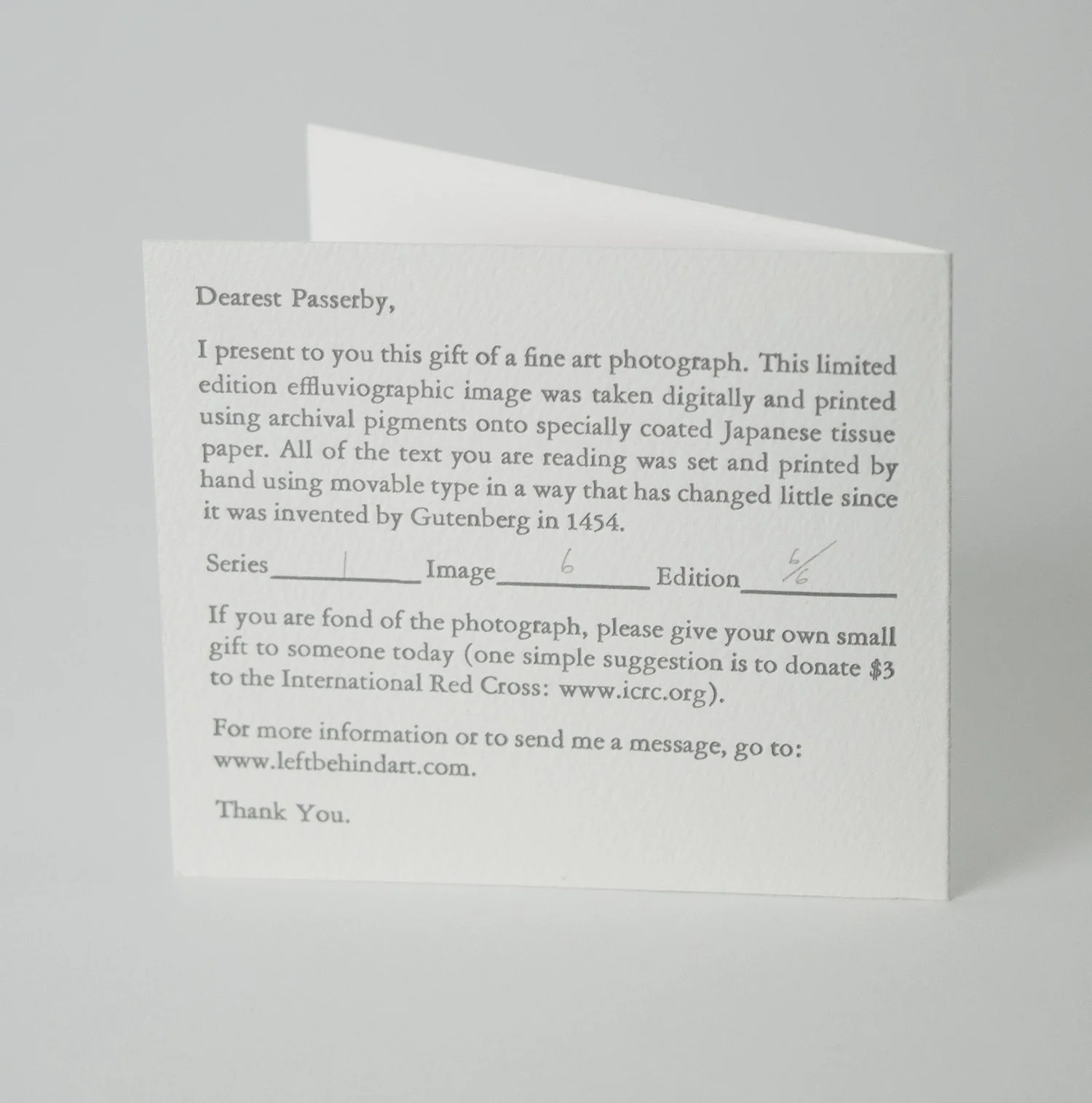 The "effluviographs" are meant to capture what a spiritual moment or experience might be or feel like.