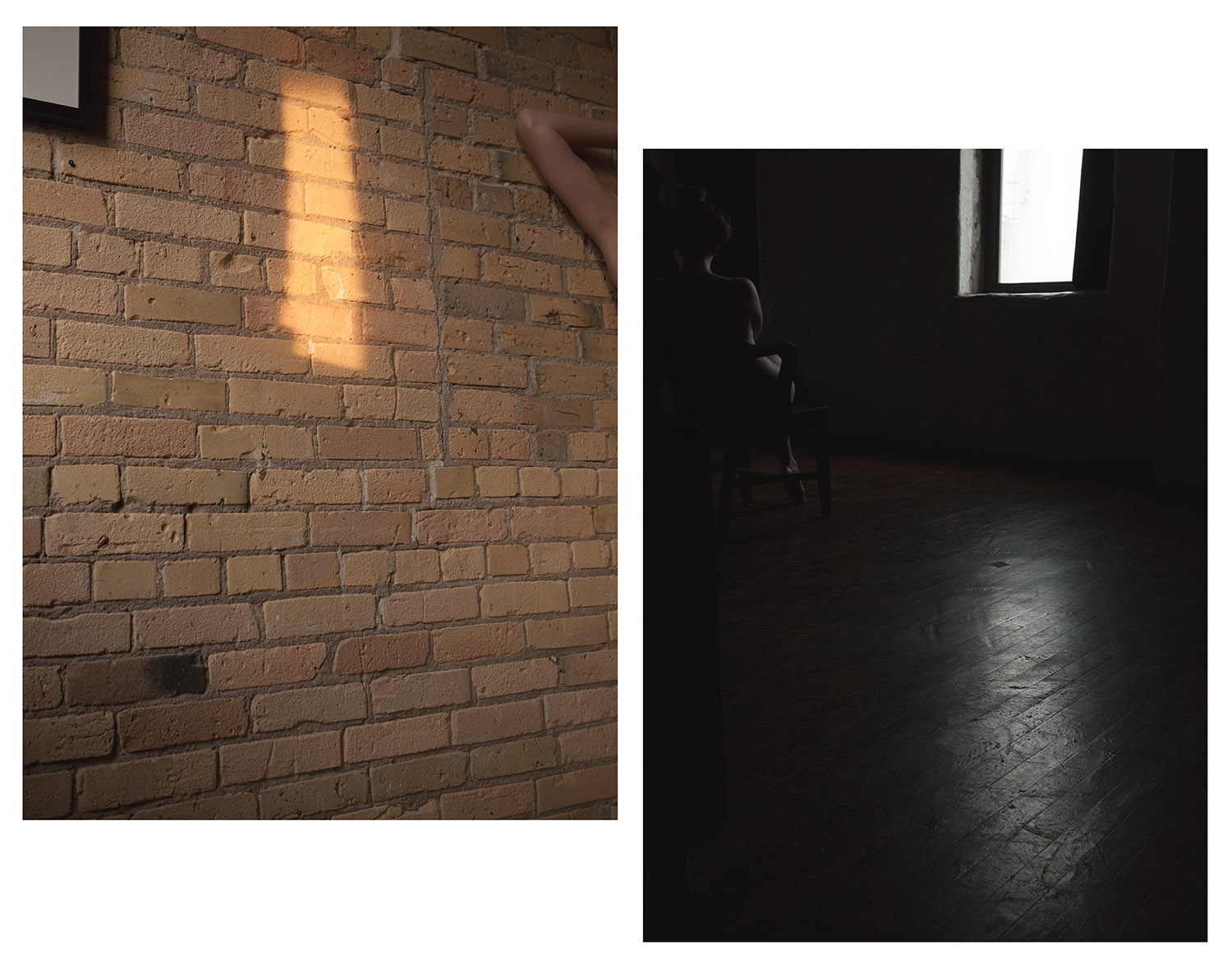 Light and Body is a diptych of photographs by SK Murphy. The photographs are in an edition of three. The images are meant to consider the dynamics of body and spirit, flesh and light