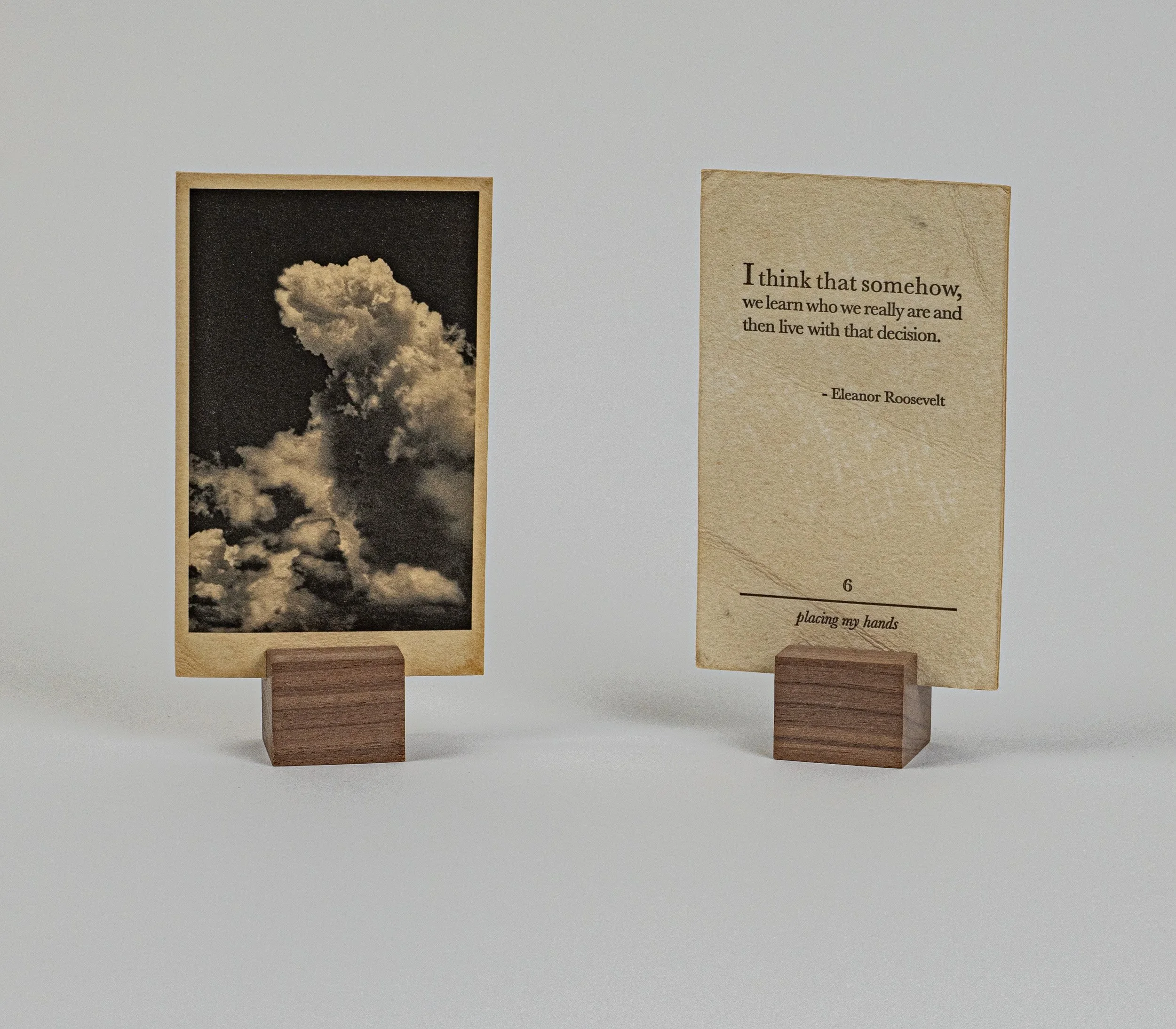  Detail of the front and back of one card. 
