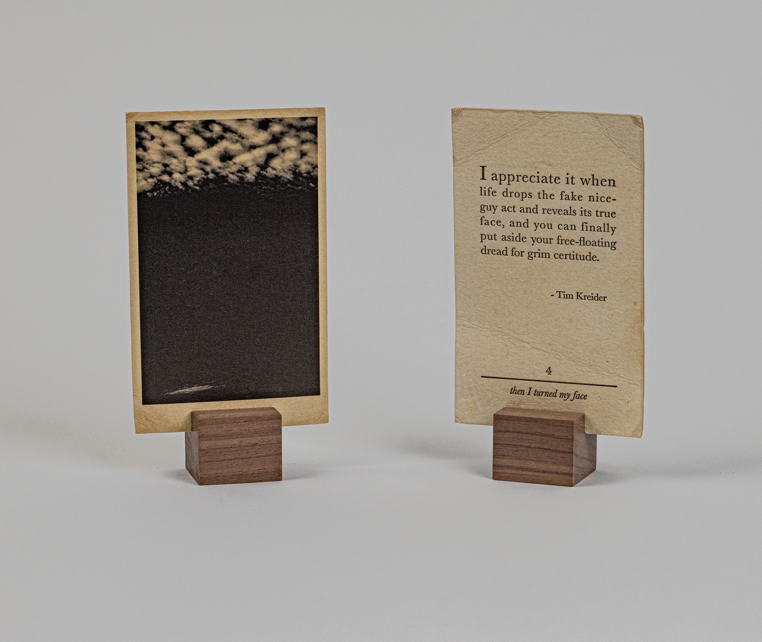  Detail of the front and back of one card. 