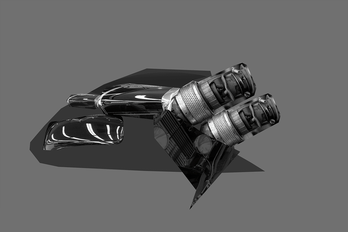 I have created the first digital sketch in Photoshop . Placed some mechanical looking parts and designed a body around them.