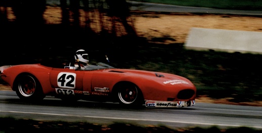Mark Smith at speed, Jaguar E-type GT 2 SCCA