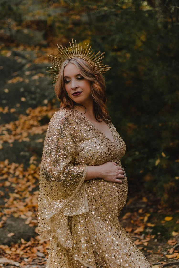 Moody Fall Maternity Session at Purgatory Chasm