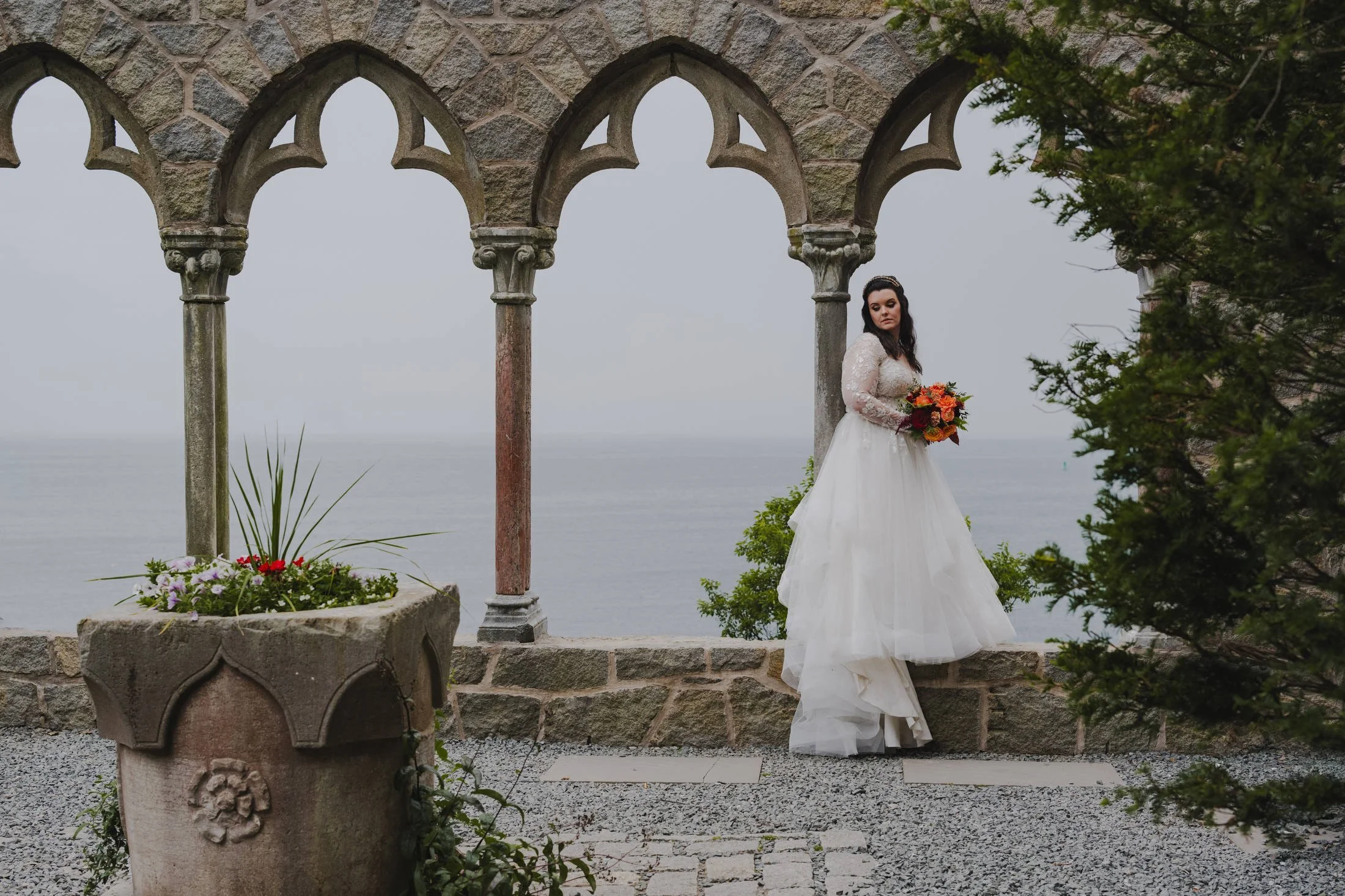 A Rainy Day Wedding at Hammond Castle