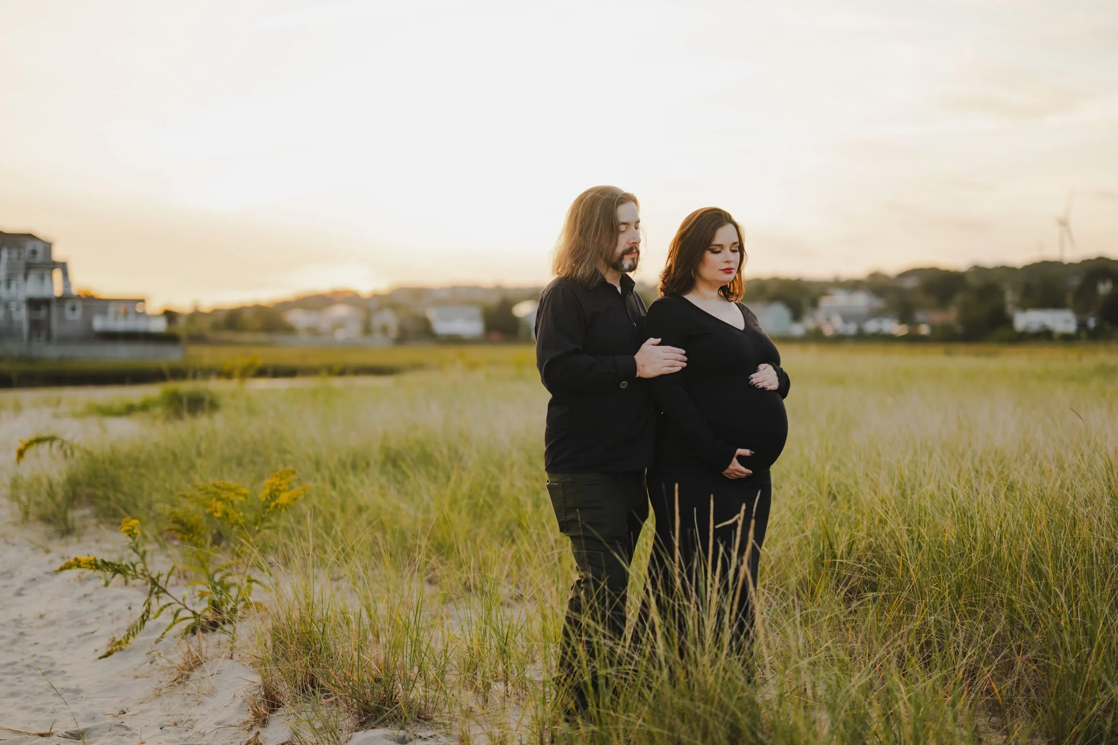 Wild and Witchy Sunset Pregnancy Session at Good Harbor Beach
